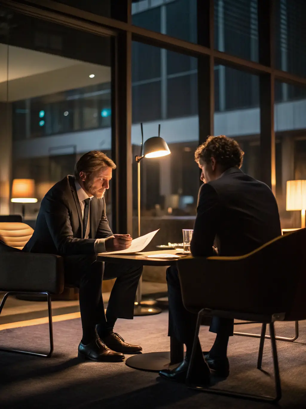A consultant advising a client on governance strategies in a boardroom, representing Tickbox's advisory services.
